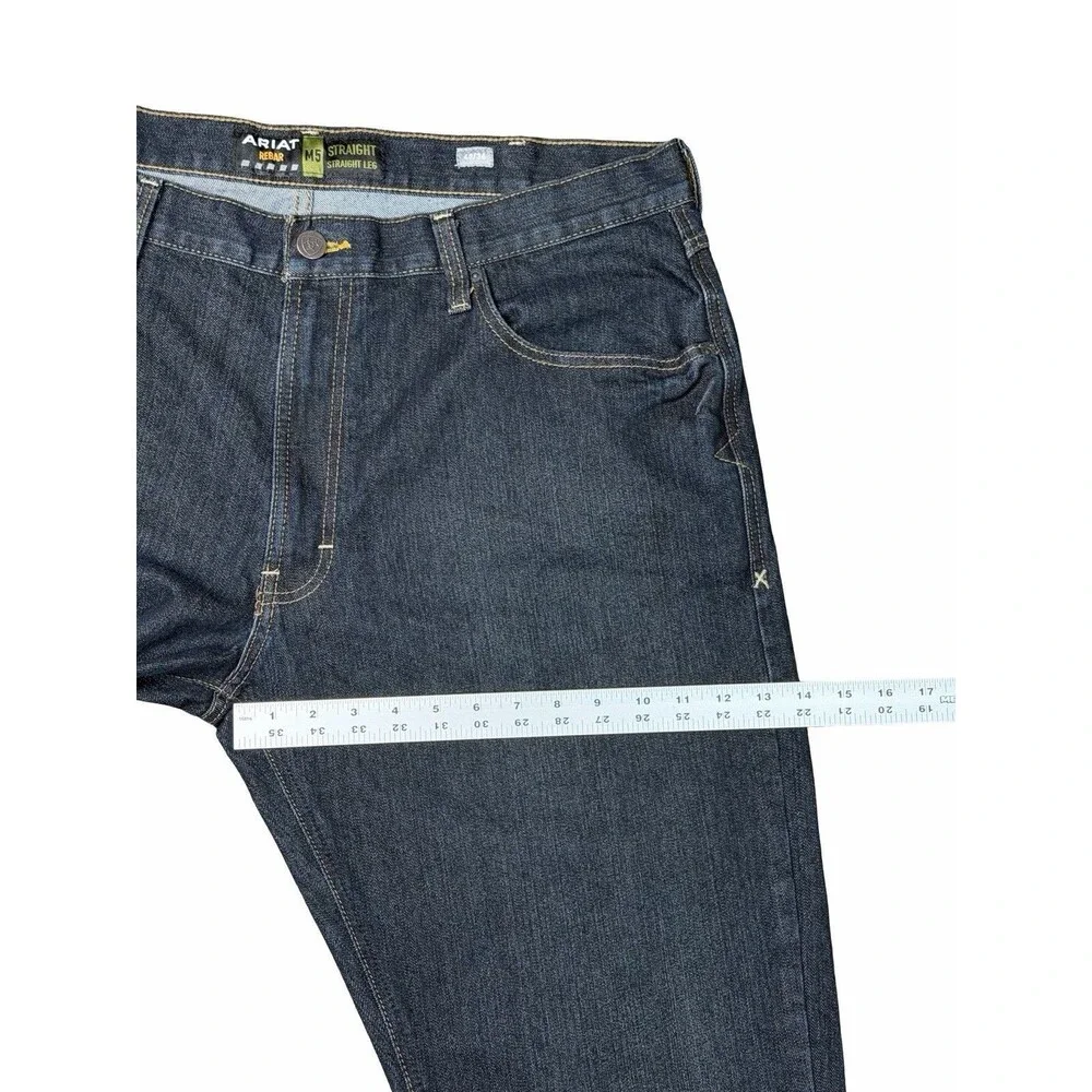 Ariat Rebar M5 Jeans Men's 40x36 Dark Blue Straight Work Durable Denim NWOT - Picture 11 of 13